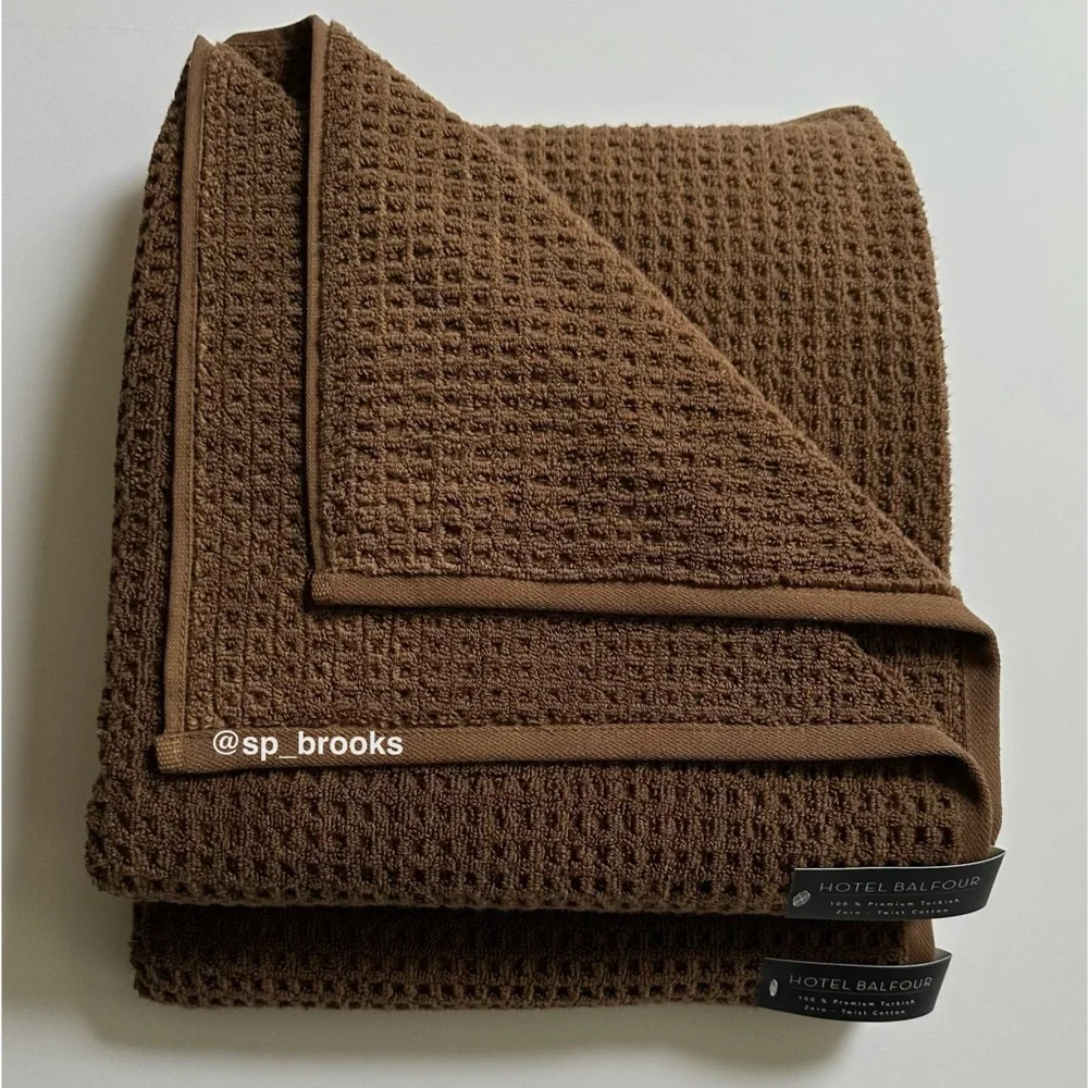 🎁8PC Hotel Balfour Bath Towel Set - Zero Twist Cotton - Chocolate Brown